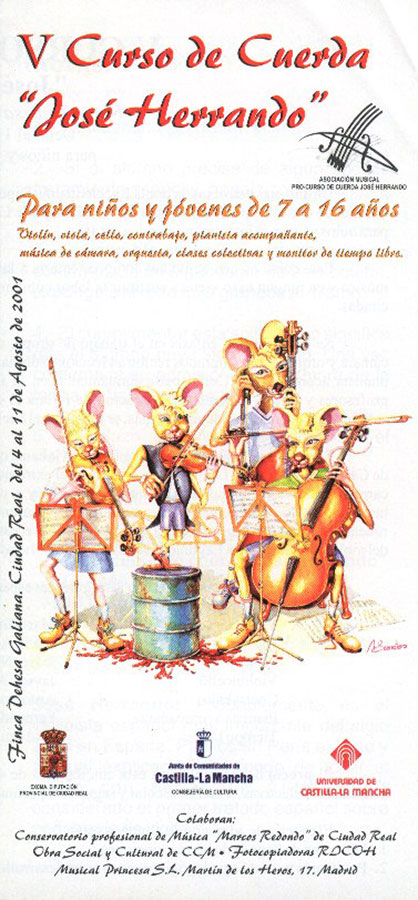 Cartel del V Curso de Cuerda Jose Herrando (2001)